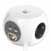 EWENT REGUA EW3957 CUBICA POWER 3 TOMADAS 4 USB 3.4A BRANCO FC