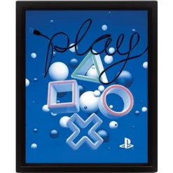 QUADRO POSTER 3D PLAYSTATION SIMBOLOS