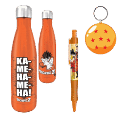 CONJUNTO PARA OFERTA DRAGONBALL Z (SAIYAN POWER) GARRAFA ÁGUA + CANETA + PORTA-CHAVES MAGNÉTICO