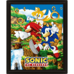 QUADRO LENTICULAR SONIC THE HEDGEHOG (CAPTURA DE ANÉIS) (25CMX20CM)