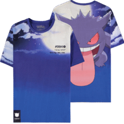 T-SHIRT DE MANGA CURTA MASCULINA  COM ESTAMPA DIGITAL POKÉMON GENGAR