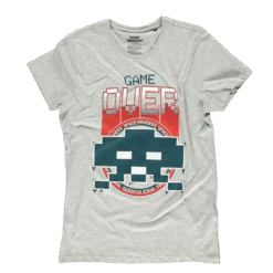 T-SHIRT DE MANGA CURTA MASCULINA GAME OVER SPACE INVADERS
