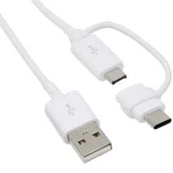 SAMSUNG CABO COMBO MICRO E TYPE C PARA USB BRANCO 1