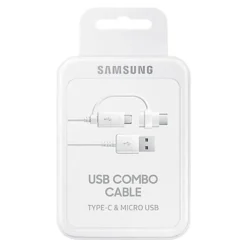 SAMSUNG CABO COMBO MICRO E TYPE-C PARA USB (BRANCO)