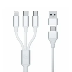 3MK CABO HYPER 3 EM 1 A/C PARA USB-C / MICRO LIGHTNING 1.5 MTS (BRANCO)