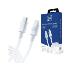 3MK HYPER CABLE USB C TO LIGHTNING 1.2MTS 20W BRANCO 2