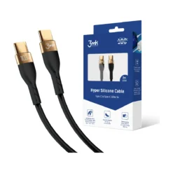 3MK HYPER SILICONE CABLE TYPE C PARA TYPE C 100W 5A 2MTS PRETO DOURADO 2