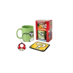 CONJUNTO PARA OFERTA SUPER MARIO YOSHI CANECA PORTA CHAVES BASE DE COPO