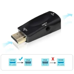 ADAPTADOR HDMI MACHO PARA VGA FEMEA CABO 3.5MM AV AUDIO BRANCO 2 1