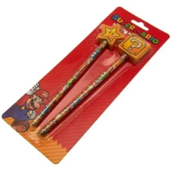 CONJUNTO DE DOIS LAPIS E BORRACHAS SUPER MARIO 4