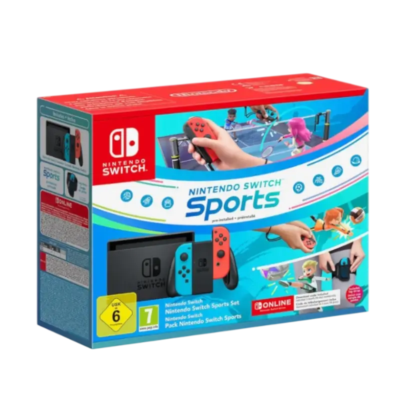 CONSOLA NINTENDO SWITCH SPORTS NEON BLUE RED FRONT