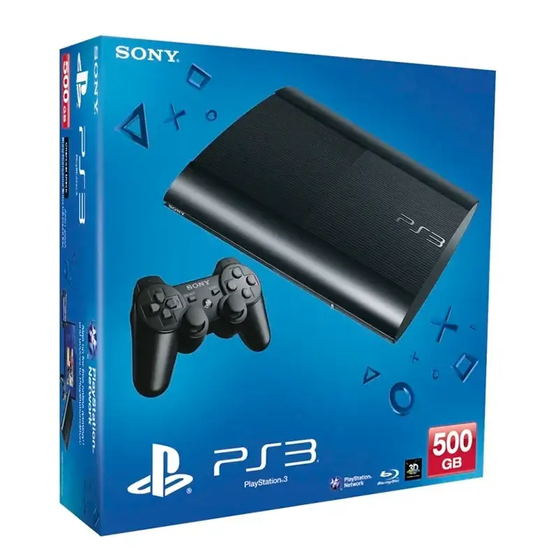 CONSOLA PLAYSTATION 3 SUPER SLIM 500GB C CAIXAS MANUAIS 1 1