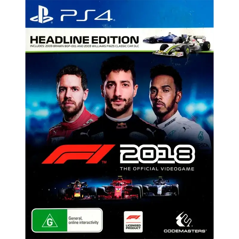 F1 2018 THE OFFICIAL VIDEOGAME HEADLINE EDITION PS4 CAPA