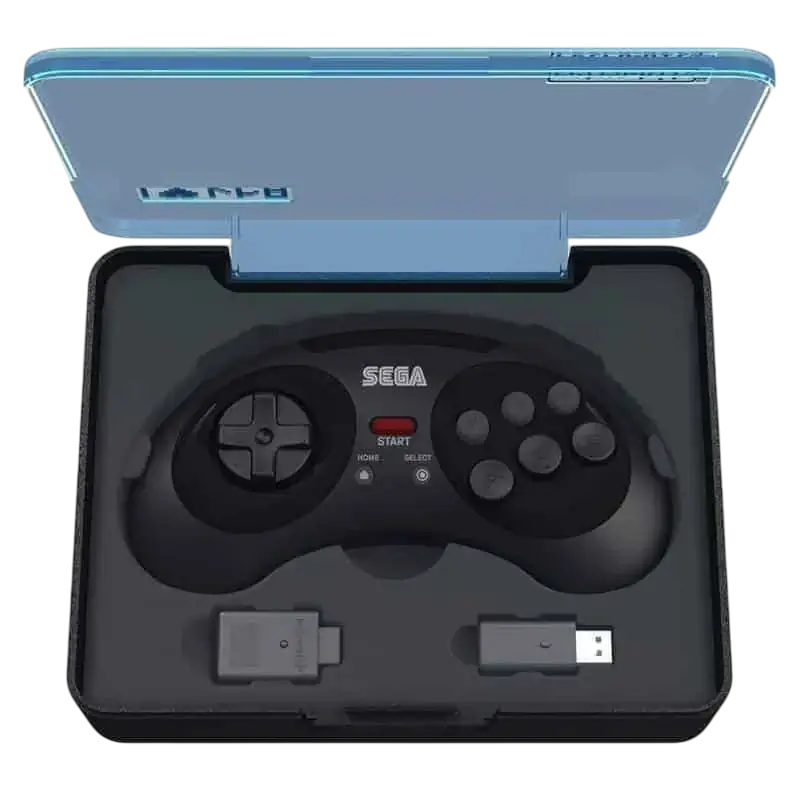 RETRO BIT COMANDO SEGA MEGA DRIVE BLUETOOTH 2.4GHZ WIRELESS FRONT BLACK