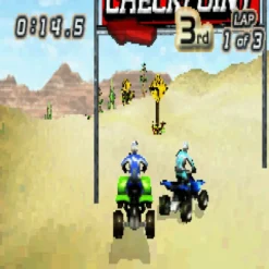 2 GAMES IN 1 QUAD DESERT FURY MONSTER TRUCKS GBA IG1